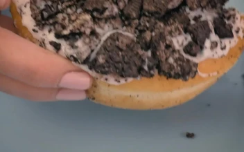 Stock Video Glazed Donut With Cookie Chunks For PC
