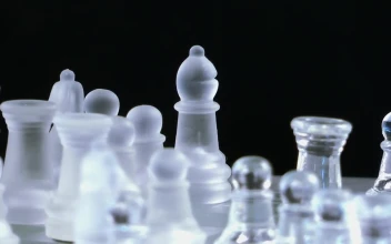 Stock Video Glass Chess Board On Black Background For PC