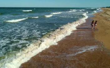 Stock Video Girls Walking On The Sand Next To The Sea Waves For PC