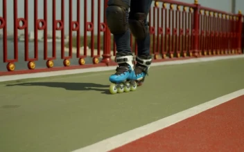 Stock Video Girl Sliding With Roller Skates For PC