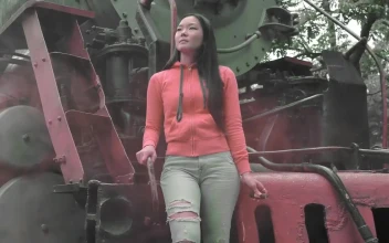 Stock Video Girl On An Old Abandoned Train For PC