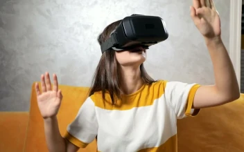 Stock Video Girl Experiences Vr Gaming Headset On Sofa For PC