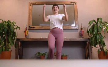 Stock Video Girl Doing Exercise Lively And Happy For PC
