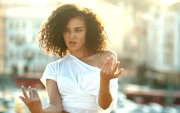 Stock Video Girl Dancing On A Sunny Afternoon Close Up For PC