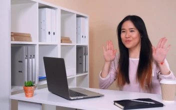 Stock Video Girl Dancing Happily In An Office For PC