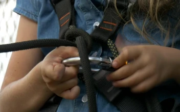 Stock Video Girl Adjusting The Harness For PC