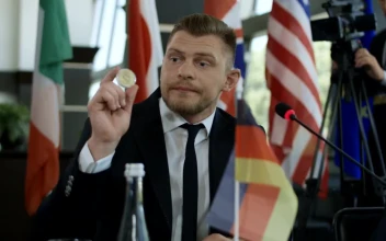Stock Video German Stateman Showing Bitcoin In Conference For PC