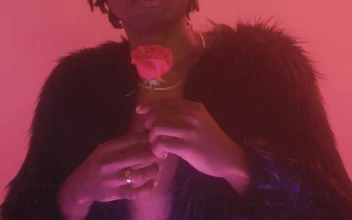 Stock Video Gay Man With A Flower On A Pink Background For PC