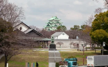 Stock Video Garden With A Statue And Japanese Temple For PC