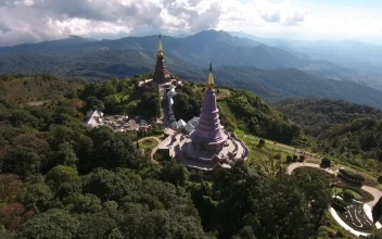 Stock Video Garden Of A Temple On A Hill From High In For PC
