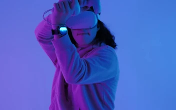 Stock Video Gamer Playing A Fighting Game With Vr Glasses For PC