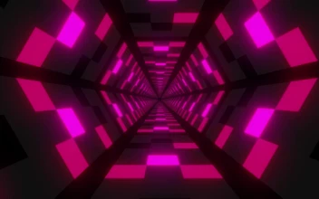 Stock Video Futuristic Hexagonal Tunnel With Walls For PC