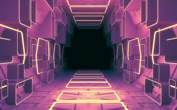 Stock Video Futuristic Hall D Render For PC