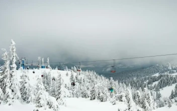 Stock Video Funiculars In A Ski Station In The Mountains For PC