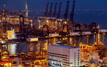 Stock Video From Day To Night In The Hong Kong Container Port For PC