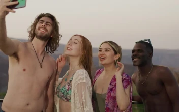 Stock Video Friends Taking A Selfie By A Pool For PC