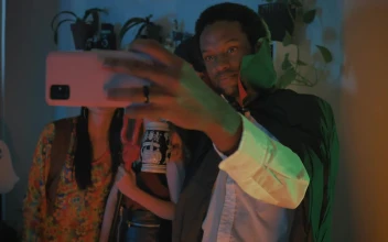 Stock Video Friends Taking A Selfie At A Costume Party For PC