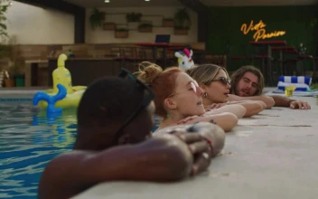 Stock Video Friends Taking A Break By The Pool For PC
