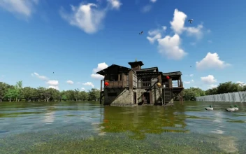 Stock Video Lake Cabin D Render Animated Wallpaper