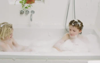 Stock Video Kids Making A Mess In The Bath Animated Wallpaper