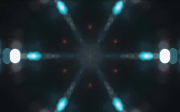 Stock Video Kaleidoscope Shot Of Blue Lights In Motion Animated Wallpaper