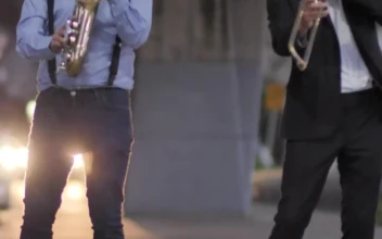 Stock Video Jazz Musicians Playing In The Street Animated Wallpaper