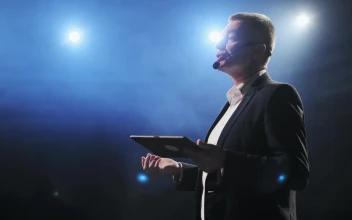 Stock Video Introduction Of Business Seminar Motivational Speaker Animated Wallpaper