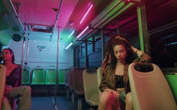 Stock Video Interior Of A Bus With A Few Young Passengers Animated Wallpaper