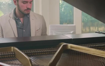Stock Video Inspired Pianist Playing In An Elegant House Animated Wallpaper