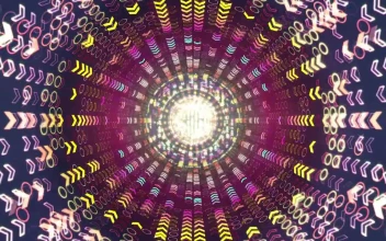 Stock Video Inside Of A Tube With Arrows And Colored Lights Animated Wallpaper