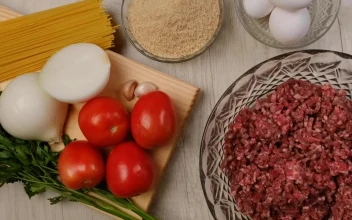 Stock Video Ingredients For Preparing Meat Balls Animated Wallpaper