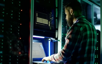 Stock Video Information Technology Specialist In Data Center Animated Wallpaper