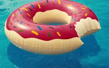 Stock Video Inflatable Pool Ring Floating In A Pool Animated Wallpaper