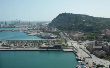 Stock Video Industrial Port In Barcelona Animated Wallpaper