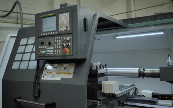 Stock Video Industrial Cutter And Its Control Panel Animated Wallpaper