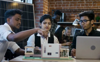 Stock Video Indian Architect Students Discussing The Project Animated Wallpaper