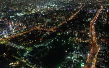 Stock Video Huge City At Night In A High Shot Animated Wallpaper