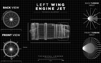 Stock Video Hud Style D Animation Of Plane Jet Engine Diagrams Animated Wallpaper