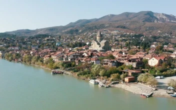 Stock Video Houses And Monastery By The River Animated Wallpaper