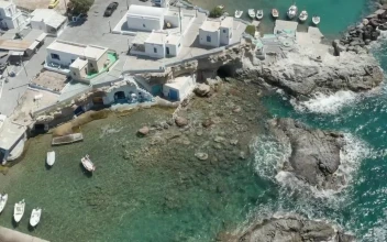 Stock Video Houses And Boats On A Small Cliff In Greece Animated Wallpaper