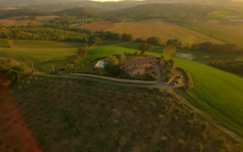 Stock Video House In The Countryside Seen From The Air Animated Wallpaper