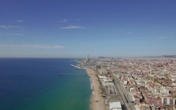 Stock Video Hotels Along The Coast In Barcelona Animated Wallpaper