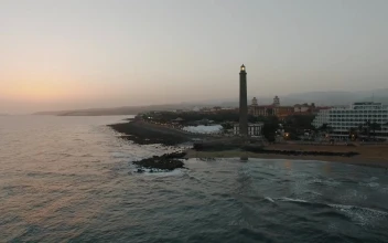 Stock Video Hotel On The Coast During Sunset Animated Wallpaper