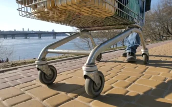 Stock Video Homeless Man With A Cart Animated Wallpaper