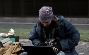 Stock Video Homeless Gets Good News On The Computer Animated Wallpaper