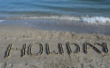 Stock Video Holiday Written In The Sand Near The Sea Animated Wallpaper