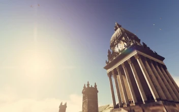 Stock Video Historic Clock Tower Low View Animated Wallpaper