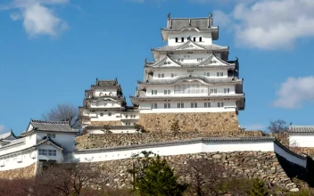 Stock Video Himeji Large Japanese Building Seen From Below Animated Wallpaper