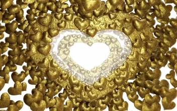 Stock Video Heart Shaped Frames Made With Golden Hearts Animated Wallpaper