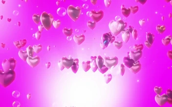 Stock Video Heart Shaped Balloons Rising On Pink Background Animated Wallpaper